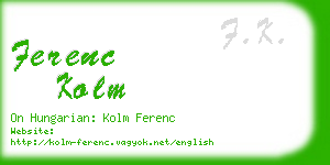 ferenc kolm business card